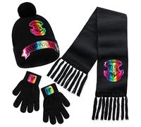 Harry Potter Sciarpa Guanti e Cappello Bambina 7-14 Anni, Set Invernale 3 Pezzi, Regalo Bambina Adolescente Accessori Caldi