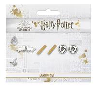 Harry Potter Set 3 Paia Orecchini A Lobo Tassorosso Hufflepuff Ufficiali HP