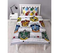 Harry Potter - Set copripiumino singolo, motivo stemmi delle case