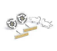 Harry Potter - Set di 3 orecchini a lobo con tassorosso, Medio, Zinco, Senza pietre preziose