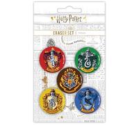 Harry Potter - Set di 5 gomme da cancellare a forma di casa di Hogwarts, accessori per la scuola Harry Potter, Grifondoro, Serpeverde, Ravenclaw, Hufflepuff