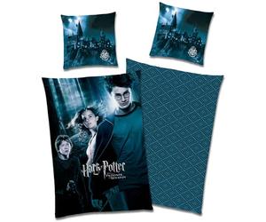 Harry Potter, set di biancheria da letto per bambini - Azkaban blu - 135 x 200 cm + 80 x 80 cm - 100% cotone Renforcé Linon, biancheria da letto reversibile, copripiumino con cerniera YKK, misura