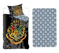 Harry Potter Set Letto Singolo 3 Pezzi Copripiumino 155x200cm + Federa 50x80cm + Lenzuola c/Angoli Cotone Biancheria da Letto Bambini Cotone