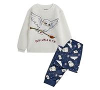 Harry Potter Set Pigiama per Bambini | Top in Pile Sherpa a Maniche Lunghe Hedwig di Hogwarts e Pantaloni Loungewear con Stampa Integrale | Pacchetto Completo di Indumenti da Notte Coordinati