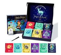 HARRY POTTER, set regalo da tè, include bacchetta per mescolare e 48 bustine di tè in 6 gusti, scatola da tè regalo HARRY POTTER con bustine di tè verde e bustine di tè nero