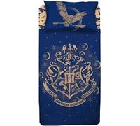 Harry Potter Set Sacco Copripiumino Letto Singolo + Federa 100% Cotone Blu - Prodotto Ufficiale