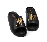 Harry Potter Sliders Donna | Sandali Stampati Nero Snitch Dorato HP Logo | Scarpe magiche estive Calzature