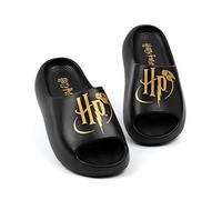 Harry Potter Sliders Ragazze Ragazzi Bambini | Sandali Stampati Nero Snitch Dorato HP Logo | Scarpe magiche estive Calzature