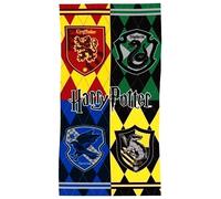 Harry Potter Spiaggia Asciugamano 71.1x147cm Hogwarts Stemmi Stampa Multicolore