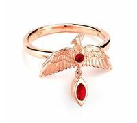 Harry Potter Sterling Silver Fawkes Rose Gold Plated Ring Size M, Argento sterling