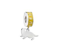 HARRY POTTER Sterling Silver Hufflepuff House Slider Charm, Argento sterling