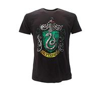 Harry Potter T-Shirt Originale Stemma Slytherin Crest Vintage Nera con cartellino ed Etichetta di originalità Maglia Maglietta (XL Adulto)