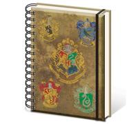 HARRY POTTER - Taccuino con gli stemmi delle case di Hogwarts (versione inglese)
