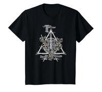 Harry Potter The Brothers Deathly Hallows Maglietta, Bambini, Nero, 4 Anni