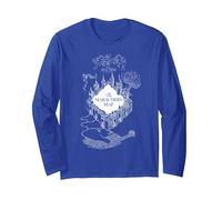 Harry Potter The Marauder's Map Maglia a Manica, Unisex per Adulti, Blu Reale, XL