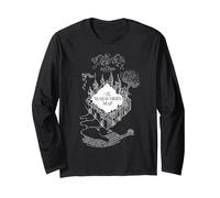 Harry Potter The Marauder's Map Maglia a Manica, Unisex per Adulti, Nero, M
