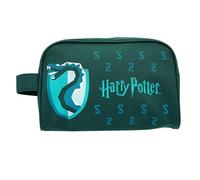 Harry Potter - Trousse da toilette Serpeverde - formato viaggio aereo - porta cosmetici con manico - chiusura con cerniera - accessorio ufficiale Hogwarts - per adulti e bambini