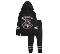 Harry Potter Tuta Bambina, Set 2 Pezzi Felpa con Cappuccio e Pantaloni Sportivi Bambina Ragazza 7-14 Anni(Nero, 11-12 Anni)
