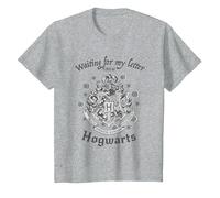 Harry Potter Waiting for My Letter Camiseta Maglietta, Bambini, Grigio Melange, 6 Anni