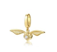 Harry Potter x FANCIME Collaboration - Golden Snitch Charm, Sterling Silver Charms Necklace Jewellery Gift for Women Girls