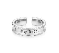 Harry Potter x FANCIME Collaboration - Gryffindor House Ring - Silver, Sterling Silver Adjustable Ring Jewellery Gift for Women Girls Men