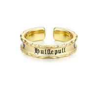 Harry Potter x FANCIME Collaboration - Hufflepuff House Ring - Golden, Sterling Silver Adjustable Ring Jewellery Gift for Women Girls Men