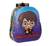 HARRY POTTER - Zaino scolastico, con design 3D, adattabile a carrozzina, ideale per bambini di diverse età, comodo e versatile, qualità e resistenza, 27 x 10 x 33 cm, colore: blu/multicolore,