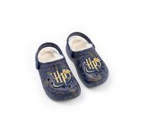 Harry Potter Zoccoli con Logo Blu Navy e Fodera in Pelliccia per Ragazze | Fodera Morbida per Il Massimo Comfort | Abbigliamento Casual per la Scuola e Il Tempo Libero | Calzature a Tema Film
