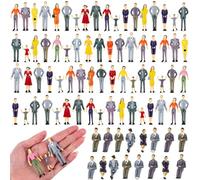 Harrycle 100 pz Mini Personaggi Figurina 1: 30 Scala Piccolo Modello di Persone In Miniatura Seduto e In Piedi Piccole Figurine di Plastica per Scene in Miniatura