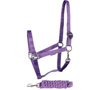 Set di cavezza e corda per cavalli Harry's Horse Initial Violet Cob