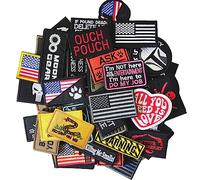 Harsgs 20 toppe tattiche casuali per morale, set completo da ricamo con anello e gancio per cappelli, borse, zaini, gilet, uniformi militari, attrezzi tattici, ecc