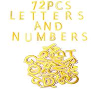 Harsgs 72 toppe termoadesive con lettere e numeri, ricamate, lettere dalla A alla Z, numeri 0-9, da applicare con ferro da stiro, per vestiti, cappelli, jeans, accessori fai da te, colore: giallo