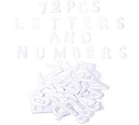 Harsgs 72 toppe termoadesive con lettere e numeri, ricamate, lettere dalla A alla Z, numeri 0-9, da applicare con ferro da stiro, per vestiti, cappelli, jeans, accessori fai da te, colore: bianco