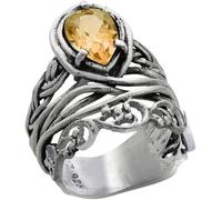 HARSHALI GEMS Anello in argento sterling con zirconia cubica, ipoallergenico, senza nichel e piombo, collezione artigianale di design, 11, argento Sterling, anello con zirconia