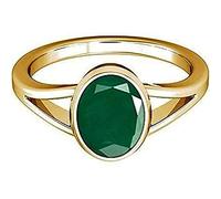 HARSHALI GEMS Anello regolabile in argento Chandi con pietre preziose Emarald certificate 5,25 Ratti per scopi astrologici, per uomini e donne, Adjustable, Gemma, Rubino
