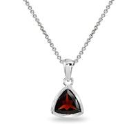 HARSHALI GEMS Ciondolo in argento Sterling 925 con granato essonite a forma trilione da 5,50 carati, pietra astrologica per effetti positivi, unisex, adatto per uomini e donne