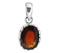 HARSHALI GEMS Ciondolo in argento Sterling 925 con granato essonite ratti da 7,25 carati, pietra astrologica per effetti positivi, unisex, adatto per uomini e donne