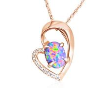 HARSHALI GEMS Collana con ciondolo in argento Sterling 925 placcato oro da 7,50 carati, con opale australiano naturale, pietra preziosa, opale nero