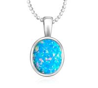 HARSHALI GEMS Collana con ciondolo in vero opale australiano, in argento Sterling 925, placcato oro, da donna, con pietra preziosa e opale