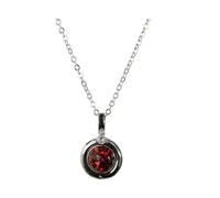 HARSHALI GEMS Collana con ciondolo rotondo in argento Sterling 925 con opale di ciliegia nera, gioiello da donna, regalo per San Valentino, festa della mamma, pietra preziosa, opale nero