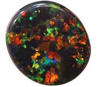 HARSHALI GEMS Pietra preziosa sciolta da 2,95 carati, opale australiano nero con fuoco multicolore, per anello, ciondolo e braccialetto, pietra naturale non trattata, unisex, originale certificata,
