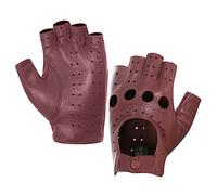 Harssidanzar Donna Guanti da guida in pelle senza dita da Mezzo dito sfoderato in montone GL012,Borgogna,taglia S