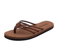 Harssidanzar Donne Flip Flops Leggero Confortevole Estate Beach Thong Sandali con Arch Support KL221EU,Marrone,taglia 41