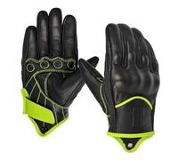 Harssidanzar Gants de moto en cuir pour femme,gants de moto pour femme Gants d'équitation Gant de conduite pour femme GL016,Giallo Verde,Taille XL