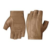Harssidanzar Guanti di guida per gli uomini, guanti di guida in pelle senza dita sfoderati KM049EU,Cammello,M