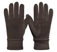 Harssidanzar Guanti invernali da donna in pelle scamosciata in lana termica foderati in pile SL024EU,Marrone,Taglia S