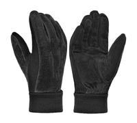 Harssidanzar Guanti invernali da uomo in caldo pile di lana foderato di camoscio SM045EU,Nero,Taglia L