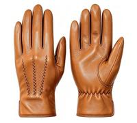 Harssidanzar Guanti pelle uomo foderati cashmere Abbronzatura GMEU006 L