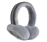Harssidanzar Paraorecchie invernali da donna, in pelle di pecora, pieghevoli, per esterni, HL304EU, grigio, Gris
