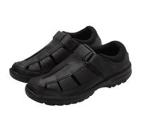 Harssindanzar Sandali della punta chiusa degli uomini, cuoio genuino confortevole regolabile Fisherman Beach Sandals Scarpe per guida a piedi all'aperto KM227EU,Nero,taglia 40